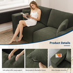 Modular Loveseat Couch Cloud Couches for Living Room - 79" Sofa - No Assembly Required, Cozy Corduroy Convertible Full Sponge Compression Sofas for House, Apartment(Green)