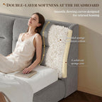 EnHomee Cloud Bed Frame Queen Size, 360° Cushioned Upholstered Bed