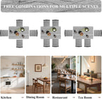 5 Piece Dining Table Set, Modern Metal&Wood Kitchen Dinner Table with 4 Chairs, Dining Room Table Sets for Small Spaces, Gray