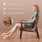 Yaheetech Accent Chair, Mid-Century Armchair with High Back Brown | Faux Leather Chair with Solid Wood Legs, Cozy Reading Leisure Chair for Living Room, Bedroom, Waiting Room