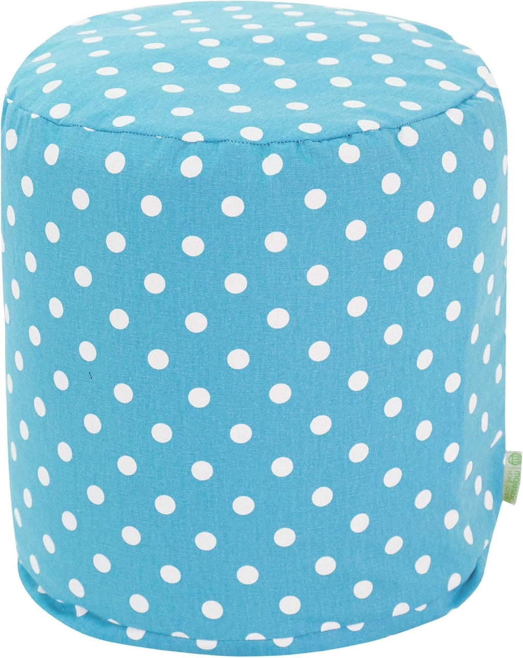 Majestic Home Goods Aquamarine Small Polka Dot Indoor Bean Bag Ottoman Pouf 16" L x 16" W x 17" H