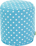 Majestic Home Goods Aquamarine Small Polka Dot Indoor Bean Bag Ottoman Pouf 16" L x 16" W x 17" H