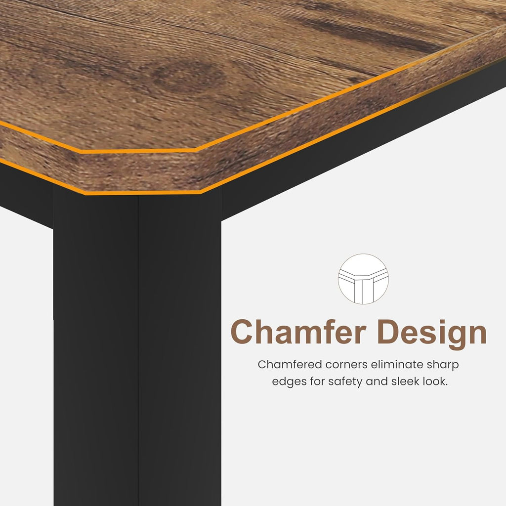 Garvee 78.7″ Dining Table for 8-10 People for Dining Room,Brown(Only Table) | Large Industrial Dinner Kitchen Tables with Sturdy Metal Frame, Multi-Use for Living Room Indoor Restaurant Office Desk