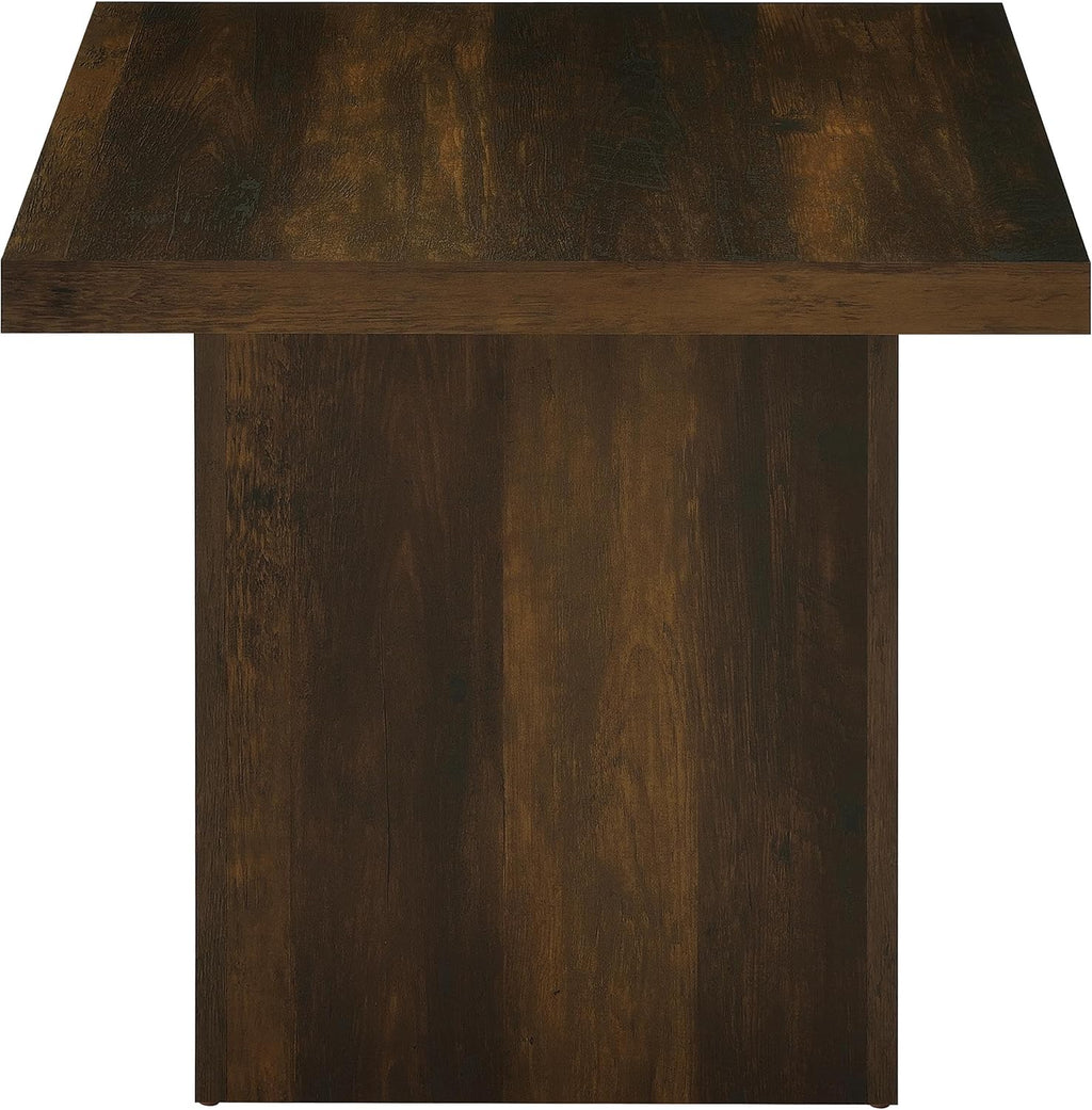Coaster Home Furnishings - Devar - Wood - Square End Table with Thick Top, Plinth Base, and Blocky Frame - Living Room - 23.5-Inch - Dark Pine - 710887