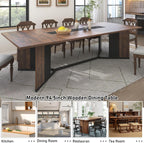 Hlivelood 94Inch Large Dining Table for 8 10 People,Wooden Rectangular Kitchen Table W/Waterproof Tabletop,Large Rectangle Furniture W/Adjustable Legs,Brown Dinner Table for Kitchen Dining Room(94IN)