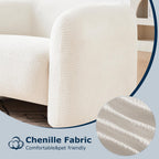 Mofolit 40" Barrel Chairs Oversized Modern Accent Chair Crate and Barrel Furniture for Living Room Bedroom Apartment .(Cream)