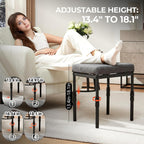 TIOPGHAD Adjustable Ottoman Pouf Footrest, 60 Degree Tilt, Carbon Gray | 4-Height, 28 Positions, Iron frame, Foam Cushion, 15.74 x 11.81 x 13.34 in, Under Desk, Living room, Home Office