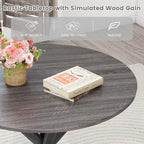 GOFLAME 36” Round Dining Table for 4 People, Wooden Kitchen Table with Intersecting Trestle Legs, Farmhouse Dinner Table for Dining Room, Living Room, Restaurant, Small Space, Dark Grey