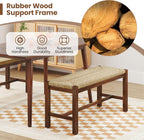 Giantex 40" Dining Bench with Woven Seagrass Woven Seat, Rubber Wood Legs, 350 Lbs Capacity, 40" x 14" x 18" Entryway Bench for End of Bed, Dining Room, Hallway, Living Room, Bedroom, Entry (1)