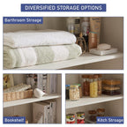 JXQTLINGMU Farmhouse Kitchen Pantry Cabinet - 72" Tall Wood Kitchen Storage Cabinets with Adjustable Shelves & 2 Barn Style Doors & Drawer, Versatile Storage for Dining Room, Bathroom, Antique White