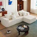 102" L Shaped Convertible Couch in a Box for Living Room Beige | Zero-assembly cloud couch with high-density memory foam for pressure-relieving, frame-free comfort.
