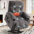 Power Lift Recliner Chair for Elderly,8-Point Vibration Massage & Heat,Electric Lift Chair with Two Cup Holders,4 Side Pockets,Extended Footrest for Living Room