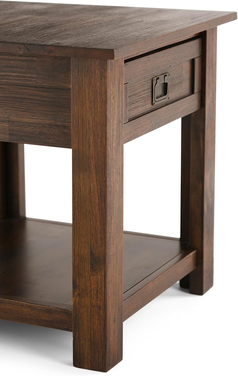 SIMPLIHOME Monroe Solid Acacia 22 inch Wide Square Rustic End Tables in Distressed Charcoal Brown for the Living Room and Bedroom (Set of 2)