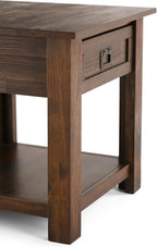 SIMPLIHOME Monroe Solid Acacia 22 inch Wide Square Rustic End Tables in Distressed Charcoal Brown for the Living Room and Bedroom (Set of 2)