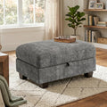 Ottoman Sofa, Modular Sectional Cloud Sofa with Storage Ottoman, Chenille Deep Seat Couch for Living Room, Dark Gray