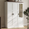 ANCTOR 3 Door Armoire Wardrobe Closet with Mirror, Large Wardrobe Closet with Doors, White Armoire for Bedroom with Hanging Rods & Shelves for Long Clothing, Short Clothing and Stacking, Modern