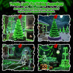 TingMiao Halloween Green Fairy Lights Battery Operate,7.2ft 20 LEDs String Lights Silver Copper Wire for Hallowen Christmas DIY Decoration Wedding Party (6 Pack)