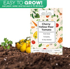 Woods Creek Seeds: Yellow Pear Tomato Seeds for Planting - Heirloom Tomato Seeds for Planting Outdoors, Indoors, Patio or Home Plant Garden - Non-GMO Seed Pack of Indeterminate Pear-Shaped Tomatoes