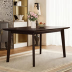 Merax Merax Farmhouse 47" Rectangular Dining Table, Solid Wood Kitchen Table Fits up to 4,Space Saving, Easy Assemble Espresso