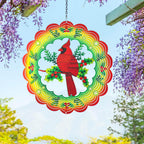 Cardinal Wind Spinners Cardinal Gifts for Women/Men 12 inch 3D Stainless Steel Hanging Wind Spinner Metal Wind Catchers Kinetic Sculpture for Indoor/Outdoor Decor, Yard Art, Garden Decorations
