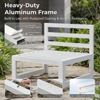 NICESOUL 4 Piece Patio Aluminum Furniture Set, 29" Oversized Wide Deep Seats Outdoor Sectional Sofa, 500 lbs Heavy Duty Modular Conversation Set for Balcony, Porch, Backyard and Poolside, Light Grey