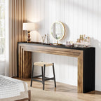 Tribesigns 70.9-Inch Long Console Table, Farmhouse Narrow Wooden Sofa Table Behind The Couch for Living Room, Entryway, Hallway, Foyer, Black + Brown