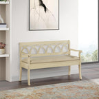 OSP Home Furnishings Coventry Solid Wood and Veneer Storage Bench, Antique White