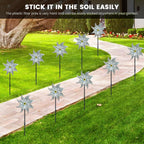 10 PCS Reflective Pinwheels for Yard and Garden Bird Devices Pre-Installed Sparkly Wind Spinner Deterrent to Scare Birds Away from Yard Patio Farm (Silver)
