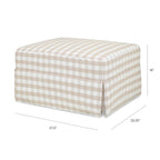 Namesake Crawford Gliding Ottoman in Tan Gingham, Greenguard Gold & CertiPUR-US Certified