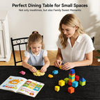 Vipbear Kitchen Dining Table Set for 4, 5-Piece Kitchen Table Set,Dining Room Table Sets,Rectangular Kitchen Table Set with 4 Chairs for Small Space, Dinette,Apartment,Rustic Black