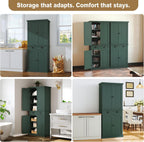 ARTPOWER 72" Tall Kitchen Pantry Storage Cabinet with Drawer and Adjustable Shelves, Pantry Cabinet for Kitchen, Bathroom or Hallway, Green
