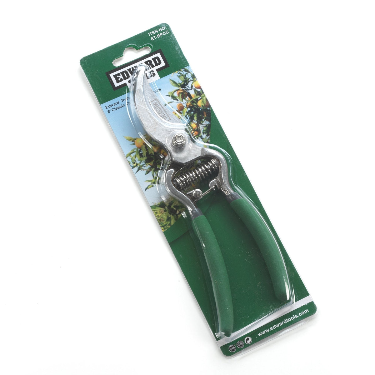Edward Tools Classic Cut Bypass Pruners - Heavy Duty Forged Steel Pruning Shears - Cuts up to 1" Diameter - Safety Lock Design - Non Slip Grip
