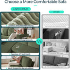 LINSY HOME Sectional Couches for Living Room, 81" L Shape 5 Seats, Green | Sleeper sofa with pull out couch bed, corduroy couch with storage