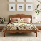 Sophia & William Queen Bed Frame with Headboard, Solid Wood Bedframe
