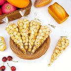 50pcs Clear Cone Cellophane Bags, Cello Cone-Shaped Treat Bags with Twist Ties, Plastic Triangle Bags for Popcorn and Candy Favors