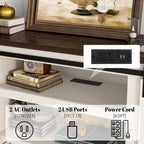 Hlivelood 66" Farmhouse TV Stand for 75 Inch TV, 33" Tall Entertainment Center with Power Outlets & Sliding Barn Door, Wood TV Stand with Storage, TV Media Console for Living Room, Antique White