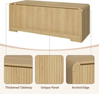 Storage Chest, 47.2" Large Entryway Bench with Storage, Wooden Storage Chest for Bedroom w/Lift Top, Modern Blanket Chest with 2 Safety Hinges for Entryway Living Room Hallway, Natural