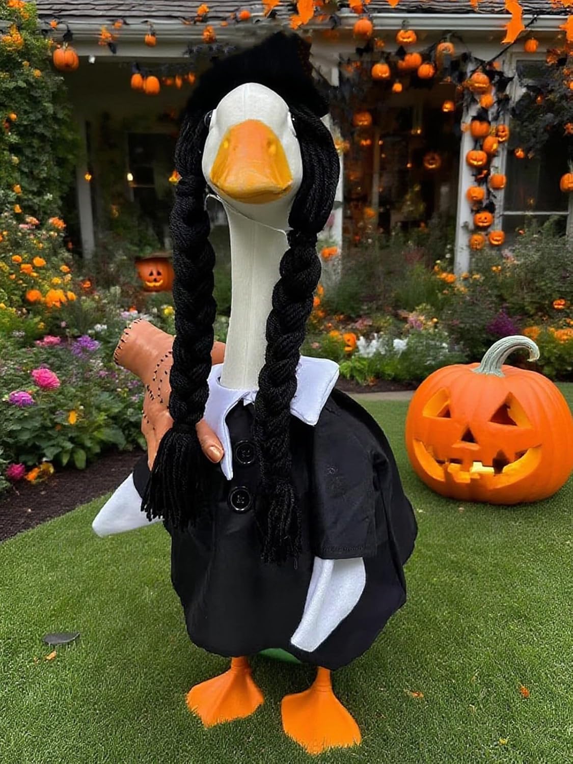 YLYGJGL Halloween Porch Goose Costume Set - 23 Inch White Goose Decor, Carnival Easter Party Outdoor Decoration