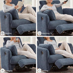Signature Design by Ashley Modmax Swivel Glider Recliner, Hidden Storage & Washable Bolsters, Next-Gen Nuvella Performance Fabric, Modern Chair for Living Room or Office, Ink Blue