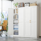 71"Tall Metal Kitchen Pantry Storage Cabinet with Doors& 4 Shelves | White Pantry Cabinet, Utility Kitchen Cupboard, Large Food Storage Cabinets, Steel Locker for Dining, Office, Living Room