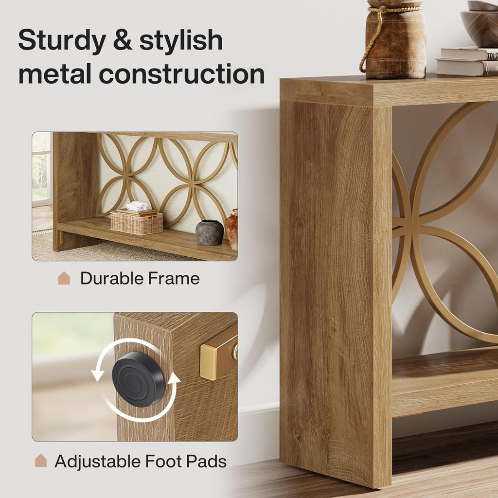 Tribesigns 70.9-Inch Narrow Sofa Table, FarmhouseLong Sofa Table Behind Couch, Entry Console Table with Storage for Entryway, Living Room, Foyer, Unique Design, Natural