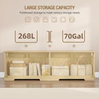 Hzuaneri 59" Boho Storage Chest and Bench | 70 Gal | 330lb Seat | Soft-Close Hinges | Camel Yellow | Shoe and Blanket Storage for Bedroom, Living Room, Entryway | Easy Assembly | SB15002Y