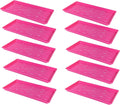 SUNPACK 10" x 20" Heavy Duty Shallow Plastic Seed Starting Tray, Magenta, 1" (Pack of 10) - Lined with Drainage Holes for Excess Water and Aeration, Ideal for Greenhouses or Indoor Gardening