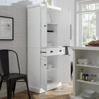 Crosley Furniture Shoreline Coastal Pantry Storage Cabinet with Shelves, Kitchen, Dining, or Laundry Room, White