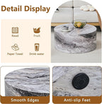 Modern Coffee Table,27.5Inch Round Top Tea Table,Living Room Center Table with Texture for Living Room,Office,Apartment