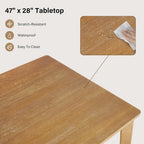 Farmhouse Dining Table Set for 4, Wooden Kitchen Table & Solid Wood Chairs | 4 Upholstered Chairs, Modern Rectangular Dining Room Table and Chairs for Kitchen, Small Spaces, Rubberwood Legs, 5-Piece