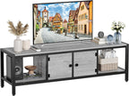 GarveeHome 58 in TV Stand with Storage, Entertainment Center with Adjustable Legs, TV Console up to 65 in, Wooden TV Stand with Open Shelves for Living Room, Bedroom, Light Grey