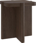 Henn&Hart 20" Modern Square End Table, Side Table, Nightstand with X-Base for Living Room, Office, Family Room, or Bedroom, Heritage Oak