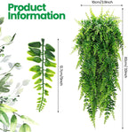 Geosar 104 Pcs Artificial Hanging Plants 32 Inch Hanging Boston Ferns Plastic Fake Plants for Wall Room Garden Wedding Garland Indoor Outdoor Decoration, No Basket
