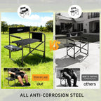 YOUNG WOOD Camping Directors Chair, Lightweight Oversized Portable Folding Chair with Side Table and Storage Pockets for Outdoor Camping, Lawn, Picnic and Fishing, Supports 400lbs (Black)